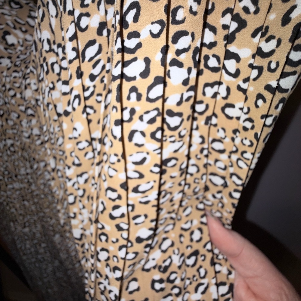 Size 18 EUC J. Crew Factory Leopard Print Pleated Lined Midi Skirt - Picture 5 of 15